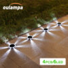 4PCS 6LED Outdoor Solar Ground Light for Path Lawn Stairs Patio Driveway Yard Waterproof IP65 Garden Landscape Decoration Lamp