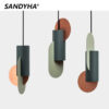 SANDYHA Modern LED Pendant Lights Designer Creative Splicing Iron Hanging Lamp Dining Bedroom Home Indoor Decoration Chandeliers