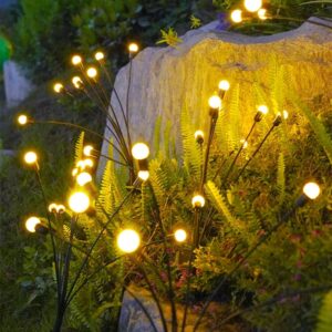 Solar Outdoor Light LED Firefly Lamp Garden Decoration Waterproof Garden Home Lawn Fireworks Light Floor New Year Christmas